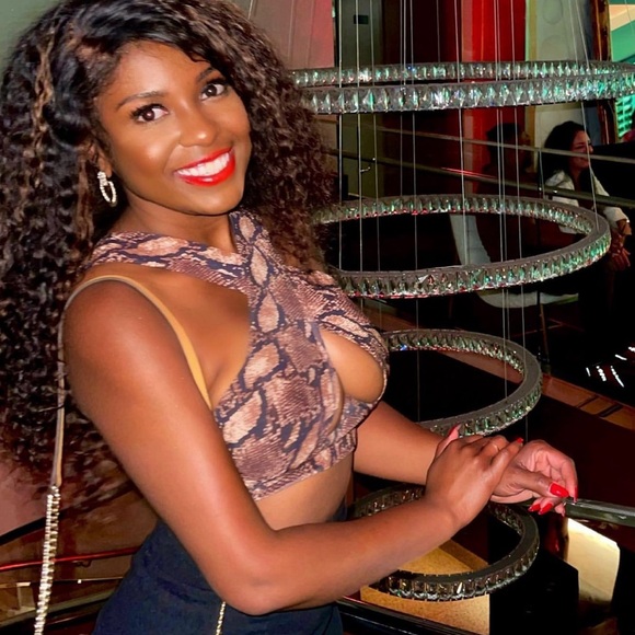 ✨✨Revolve - superdown Kacie Cross Over Top in Brown Snake✨✨ - Picture 3 of 5